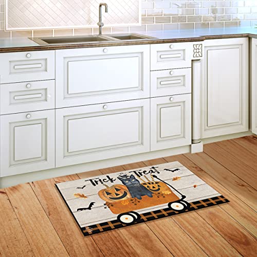 Halloween Doormat 30x18 Indoor Outdoor Trick Or Treat Wagon for Halloween Doormat (3.75 Sq Ft)