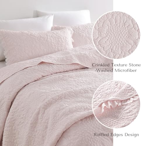 Pink Ruffled Quilt Twin Size