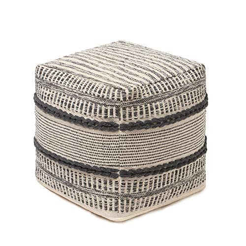 Pouf Ottoman with Filler Cube Bean Bag Pouffe
