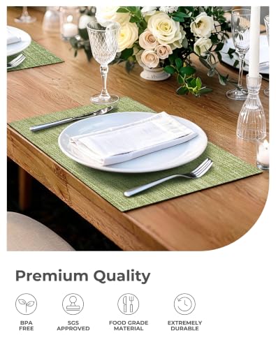 Bean Green Woven Placemats Set of 24 (24 Count)
