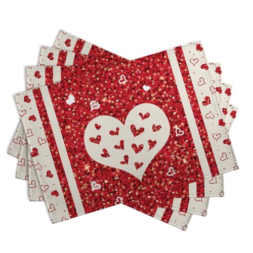 Valentine Hearts Placemats Set of 4 (4 Count)