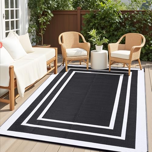 Outdoor Rug 9x12 ft Waterproof Reversible Mat