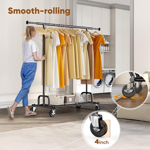 Clothes Rack Collapsible Clothing Rack Capacity 525LBS Black