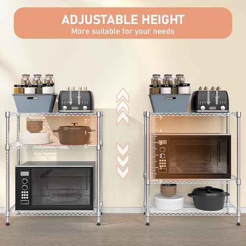 750 lbs 3 Tier Storage Rack Metal Wire Shelving Unit
