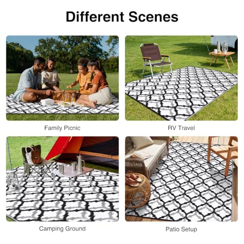 Outdoor Rug 9x12 ft Waterproof Reversible Braided Mat (108 Sq Ft)