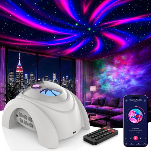 Dual Lens Galaxy Star Aurora Projector Night Light for Bedroom