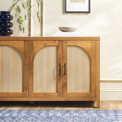 Sasha 4 Door Reeded Sideboard Buffet with Cord Management