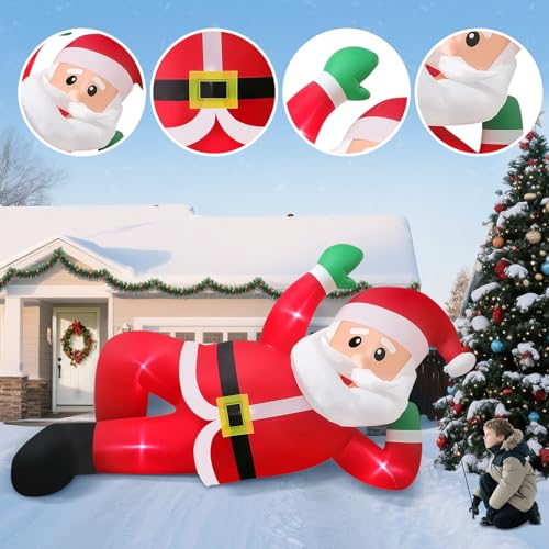 10FT Lying Santa Christmas Inflatables Outdoor Decoration