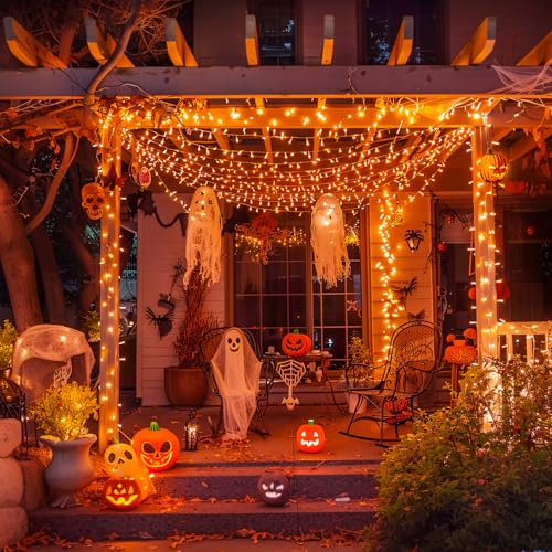 33FT 100 LED Orange Lights for Halloween (100 Count)