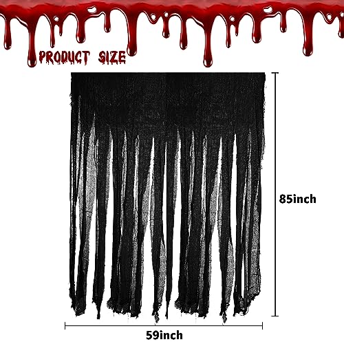 2 Pcs Halloween Black Doorway Curtain