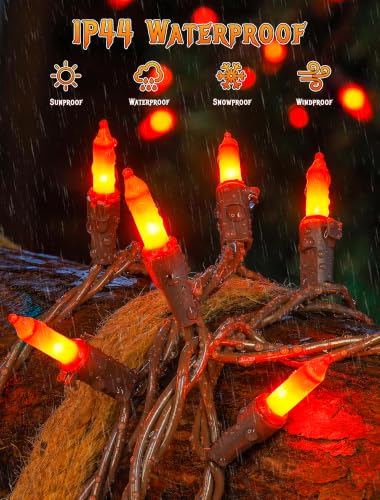 100 Count Orange Halloween String Lights Outdoor