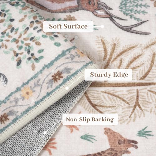 Jungle Print Washable Area Rugs 5x7 Soft Modern Rugs for Living Room (35 Sq Ft)