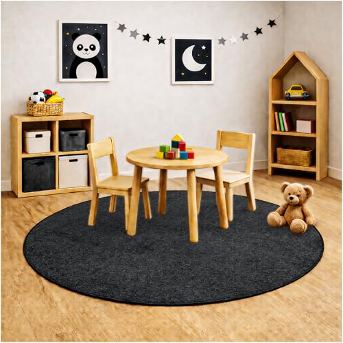 Soft & Colorful 4' Round Kids Classroom Area Rug