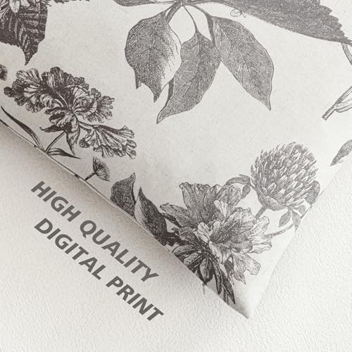 Set of 2 Linen Floral Throw Pillow Covers Vintage Accent Print Decorative Cushion Covers Farmhouse Boho Home Decor for Sofa Chair Couch Bedroom Living Room (2 Count)