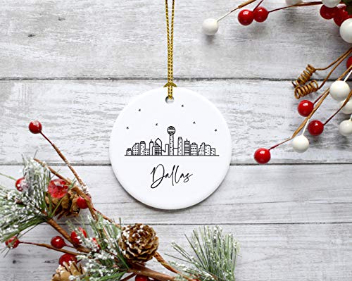 Round Ceramic Porcelain Christmas Tree Ornament Keepsake