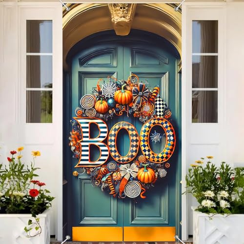 Halloween Door Banner Boo 35x71 Inch Polyester