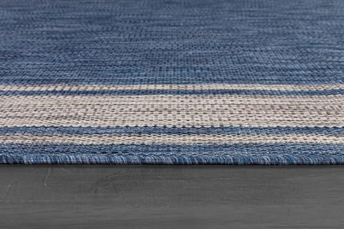 Outdoor Rug 8x10 Modern Bordered Area Rugs for Indoor and Outdoor Patio Deck Porch Garden Waterproof Weather Sun Resistant Washable Outside Carpet (80 Sq Ft)