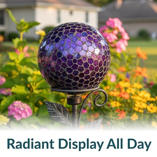 Sunnydaze 10" Mosaic Glass Gazing Ball for Garden (2 Count)