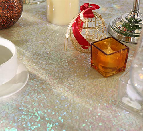Sequin Tablecloth 50x72 Inch Iridescent Festival Birthday Party