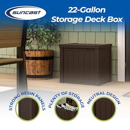 22 Gal Small Outdoor Storage Deck Box