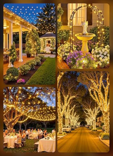 2 Pack Solar Christmas String Lights Outdoor (144 Foot)