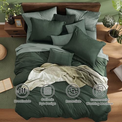 Queen Comforter Set Deep Forest 7 Pieces Bed in a Bag