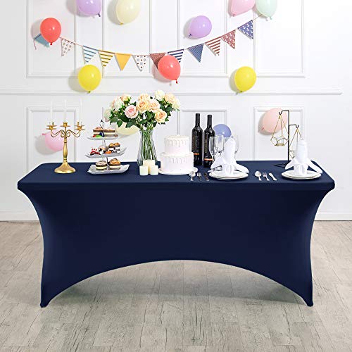 2Pack Spandex Table Cover for 6Ft or 4fT or 8ft Table Universal Fitted Stretch Tablecloth for Party