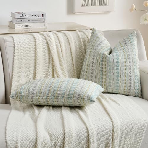 Pack of 2 Boho Throw Pillow Covers 12x20 Inch (2 Count)