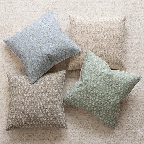 Decorative Floral Print Throw Pillow Covers 20×20 Inch (2 Count)