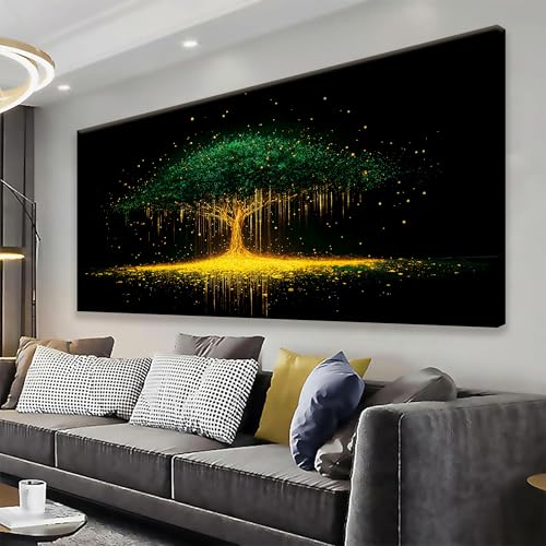 Black Abstract Wall Art For Living Room Canvas Art Wall Decor Print Modern Gold Tree Wall Art Landscape Painting Picture For Bedroom Office Apartment Hotel Home Decoration 24 X 48 In