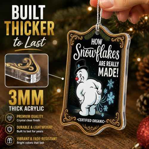 Snowflakes Funny Christmas Inappropriate Christmas Ornaments 2026