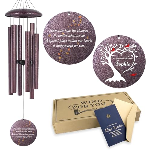 Personalized Cardinal Sympathy Wind Chimes