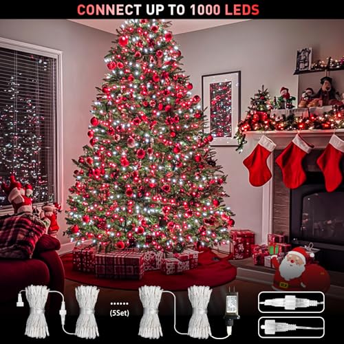 200 LED Red and White String Lights Indoor Outdoor (66 Foot)