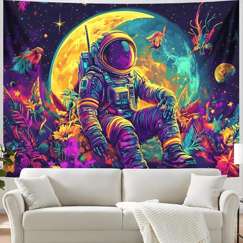 Astronaut Space Blacklight Tapestry 79"x59"