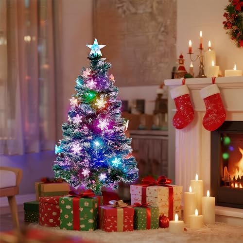 3 FT Fiber Optic Christmas Tree with Lights Artificial Xmas Trees
