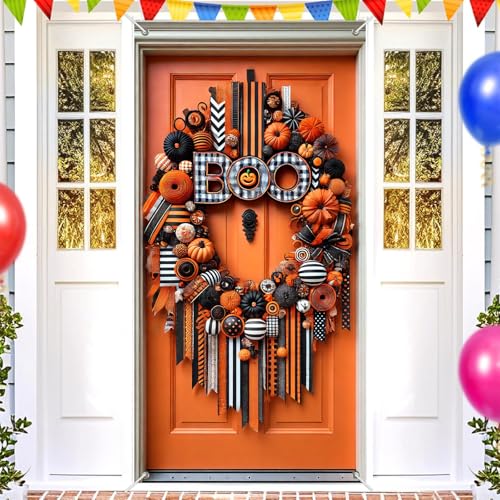 Halloween Door Cover Boo 35x71 Inch Polyester