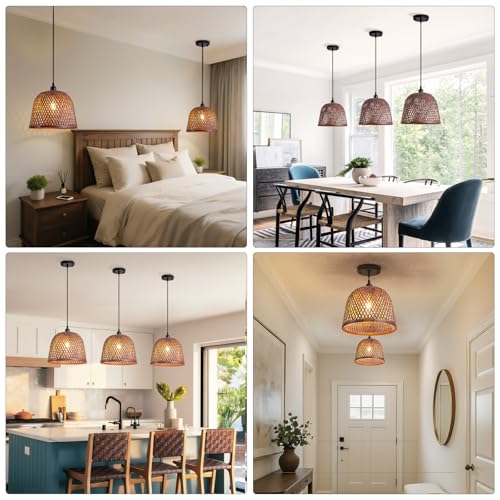 3 Pack Bamboo Pendant Light