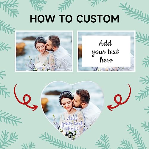 Personalized Christmas Ornaments 2025 Ceramic Custom Picture Text Hanging Ornament Customized Christmas Tree Decorations Keepsake Gift for Family Couples Xmas Tree Home Decor
