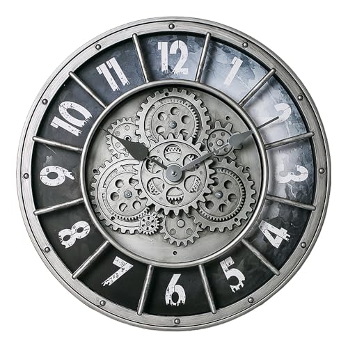 18 Inch Wall Clock with Moving Gears