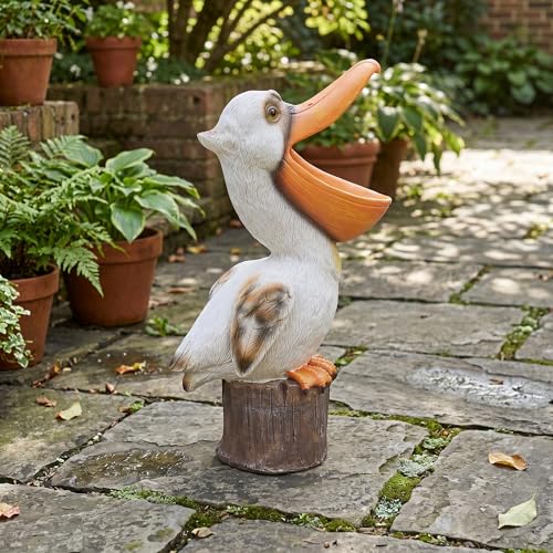 14 Inch High Pelican Garden Statue Outdoor Decor