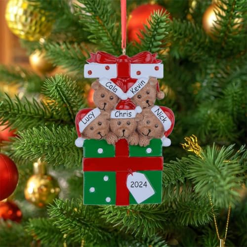 Personalized Bear Family Christmas Ornament 2024