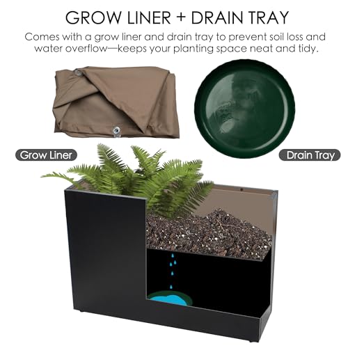 30”Lx12”Wx24”H Metal Planter Box Indoor Outdoor