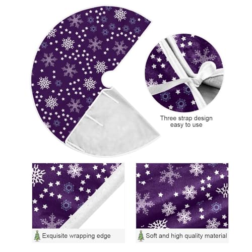 Christmas Purple Snowflakes Tree Skirt