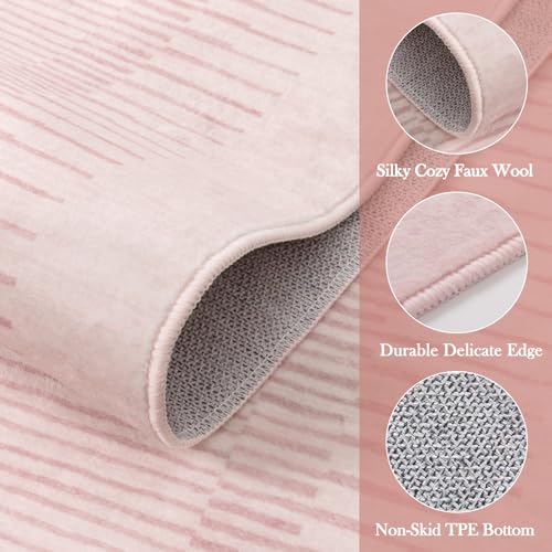 Washable Striped Living Room Area Rug 5x7 (35 Sq Ft)
