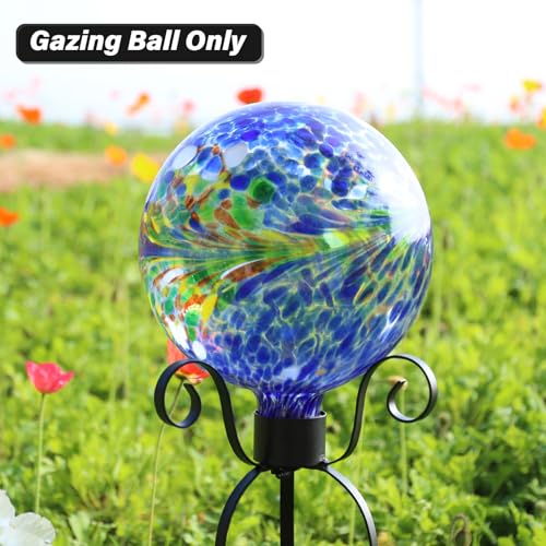 10" Gazing Ball Glass Reflective Garden Globe for Outdoor Lawn Decor