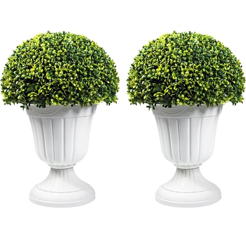 2 PCS 23”Artificial Boxwood Topiary Ball Tree Patio Plants (2 Count)