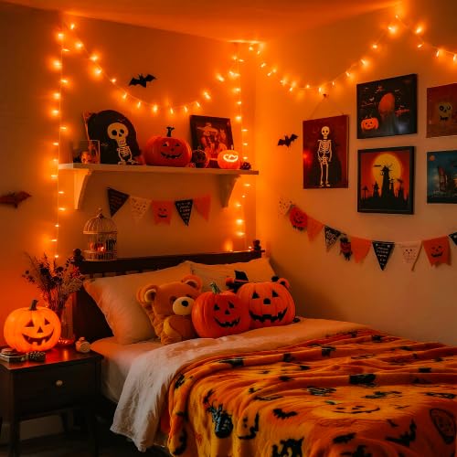33FT 100 LED Orange Lights for Halloween (100 Count)
