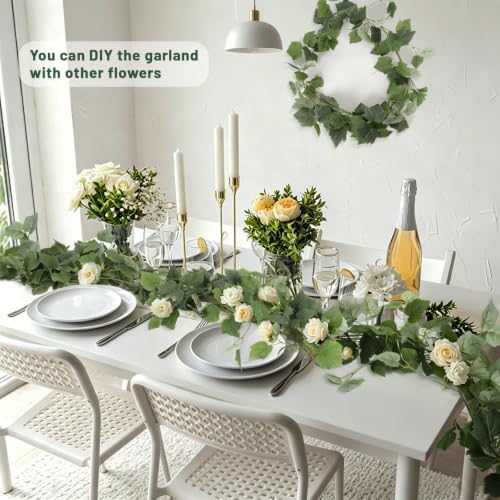 3Pcs Fake Vines Artificial Grape Leaves Ivy Greenery Garland 5.9FT (3 Count)