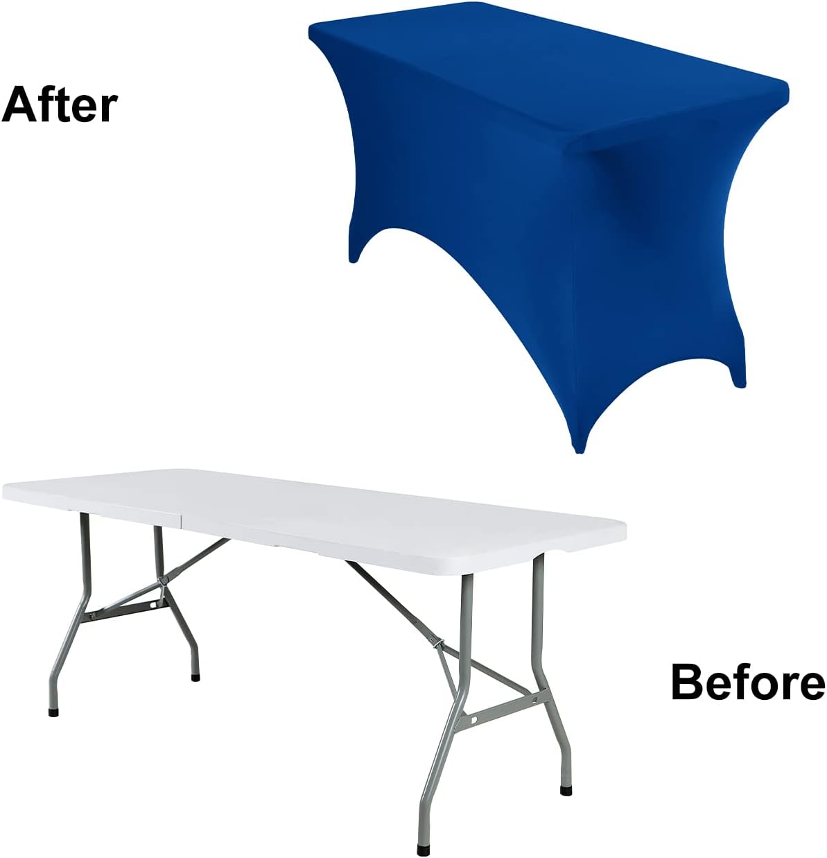 4Pack Spandex Waterproof Table Covers 4ft，Spandex 4ft Waterproof Table Cover for Party,Wedding, Banquet, and Events(Classicbule)