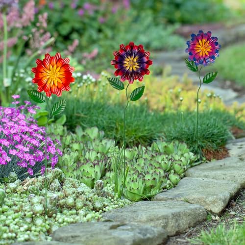 Metal Flowers for Outside (3 Count)